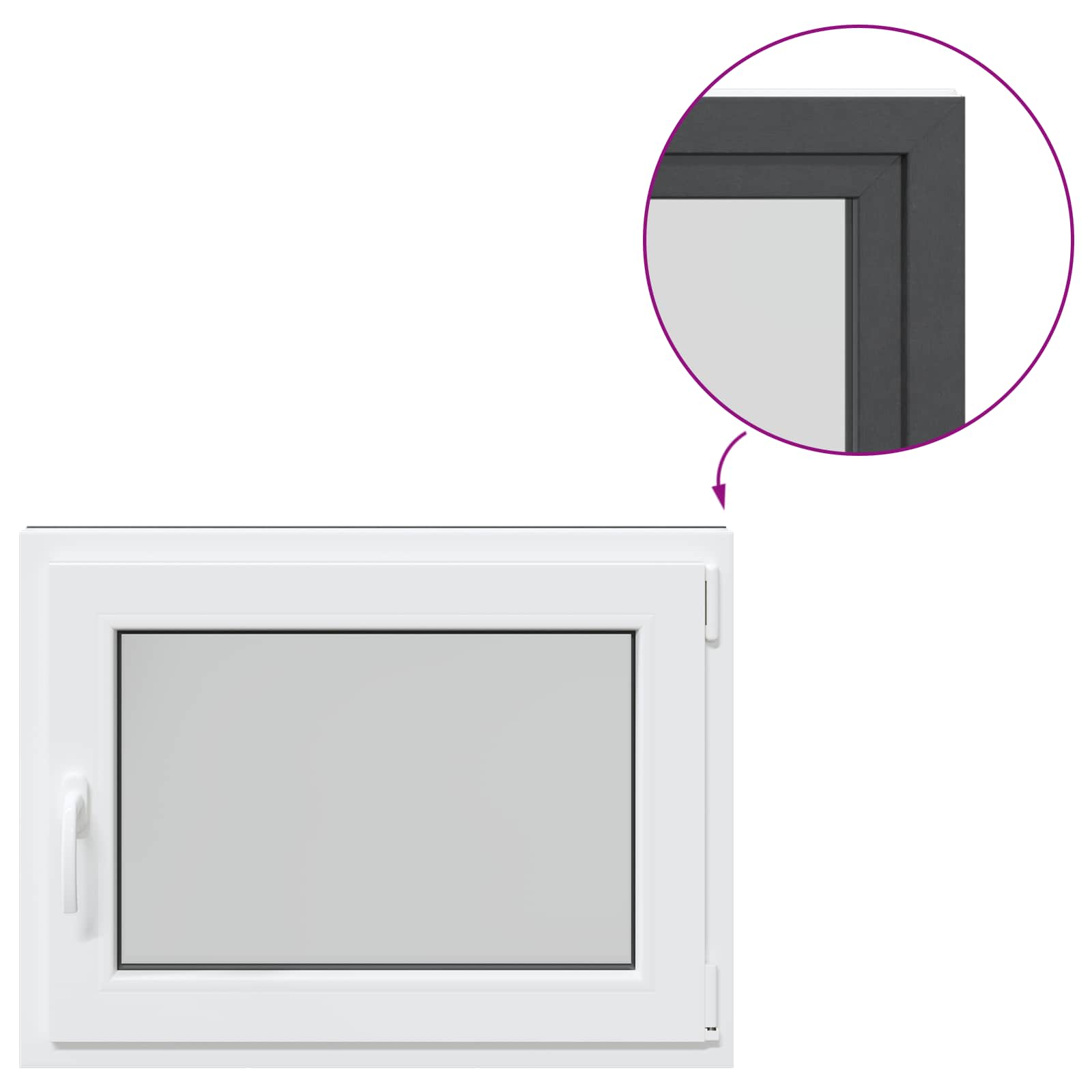 Kellerfenster RISOR 50 x 50 cm PVC und Glas Weiß