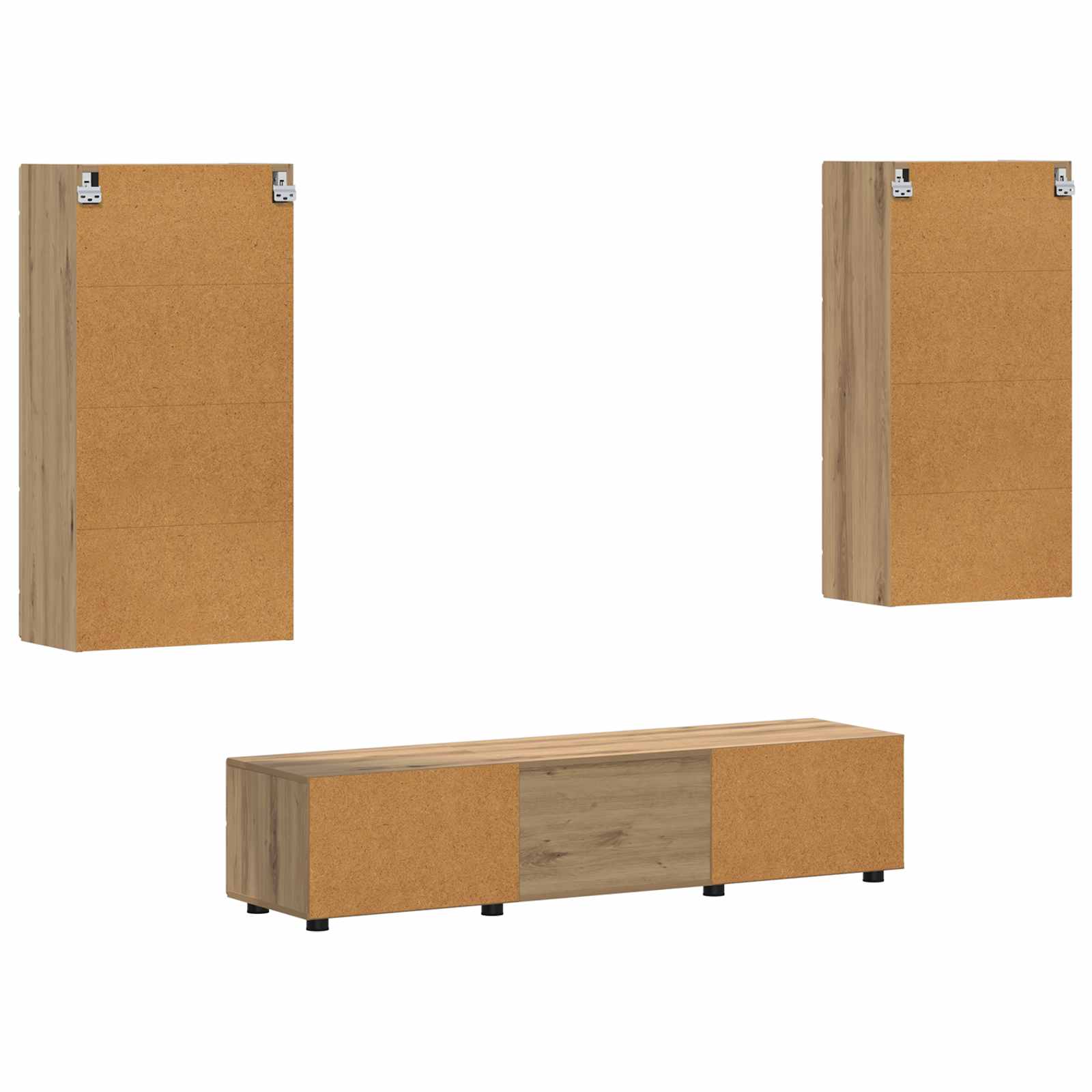 Highboard mit Regal FLORIN Weiß 60 x 35 x 182 cm Holzwerkstoff