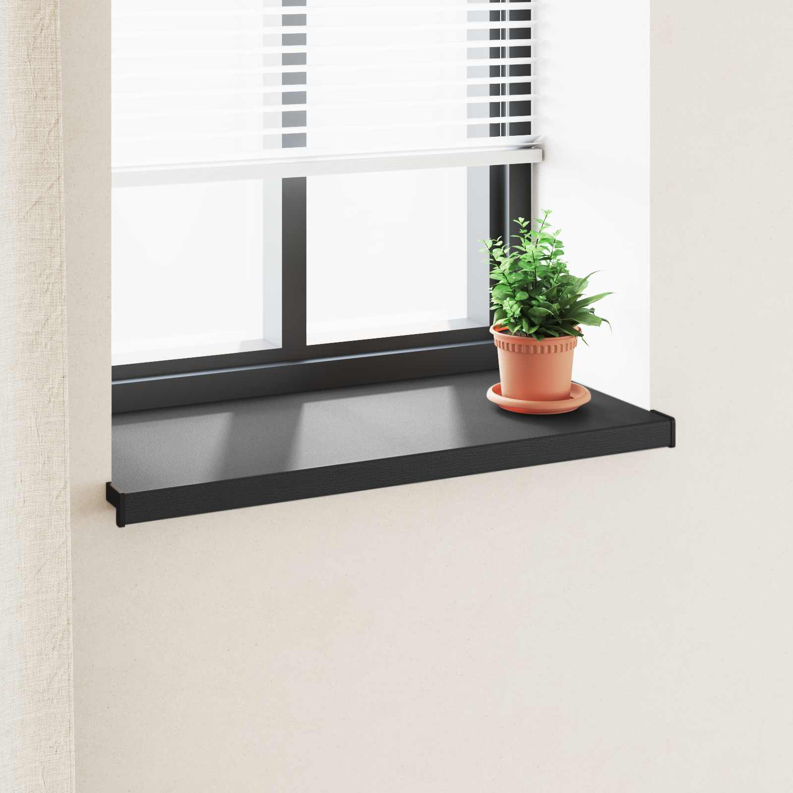Fensterbank Weiß 60 x 10 x 4,5 cm PVC