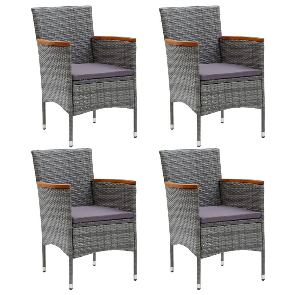 Garten-Essstühle 4 Stk. Poly Rattan Schwarz