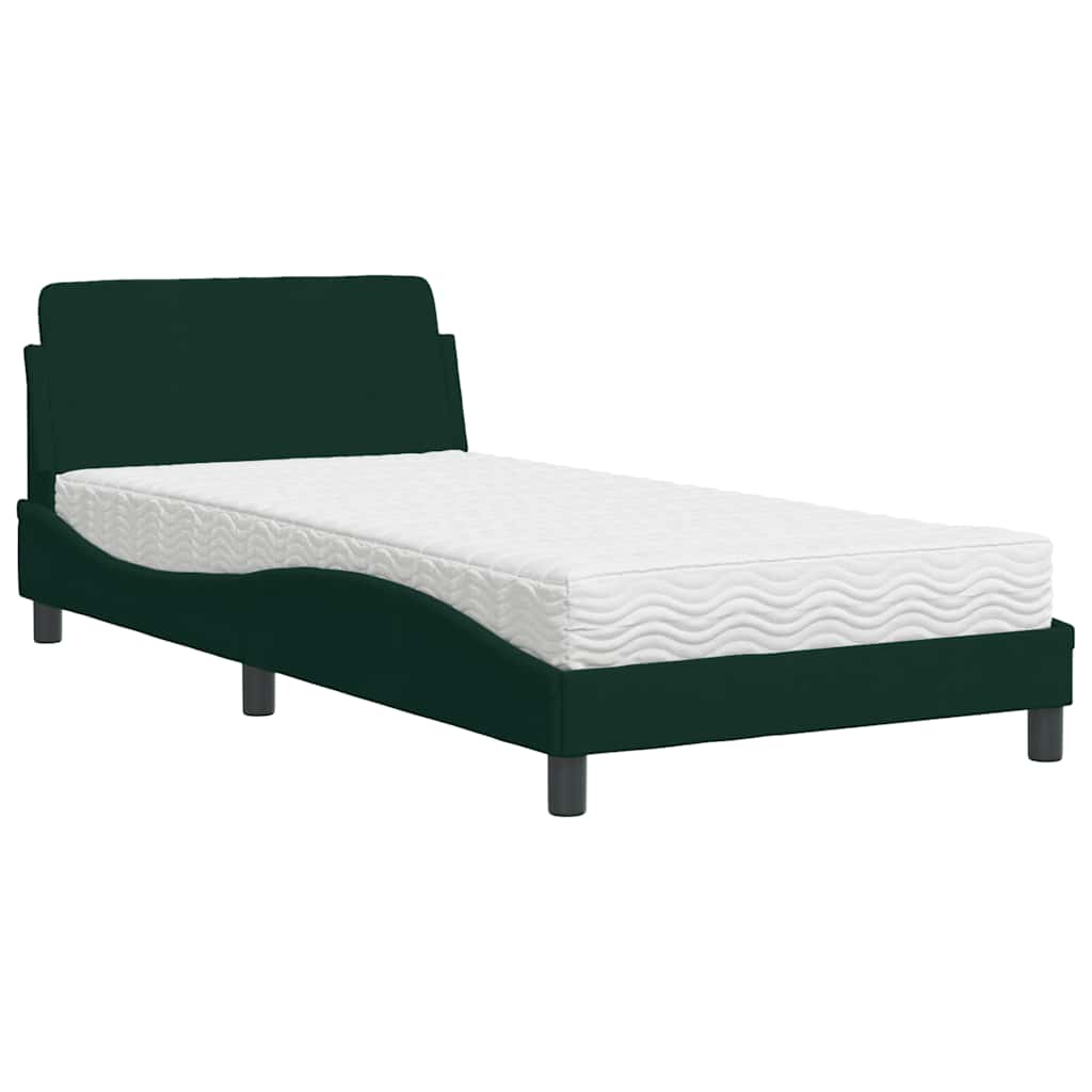 Bett mit Matratze "Dover" Hellgrau 80x200 cm Samt