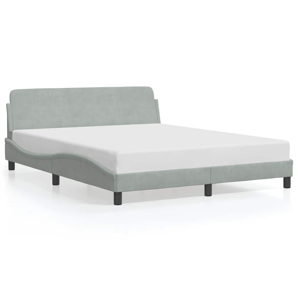 Bettgestell "Dover" Hellgrau 80x200 cm Samt