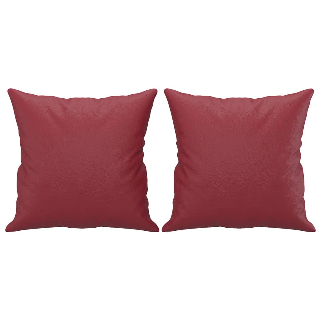 2-Sitzer-Sofa mit Zierkissen Creme 120 cm Kunstleder