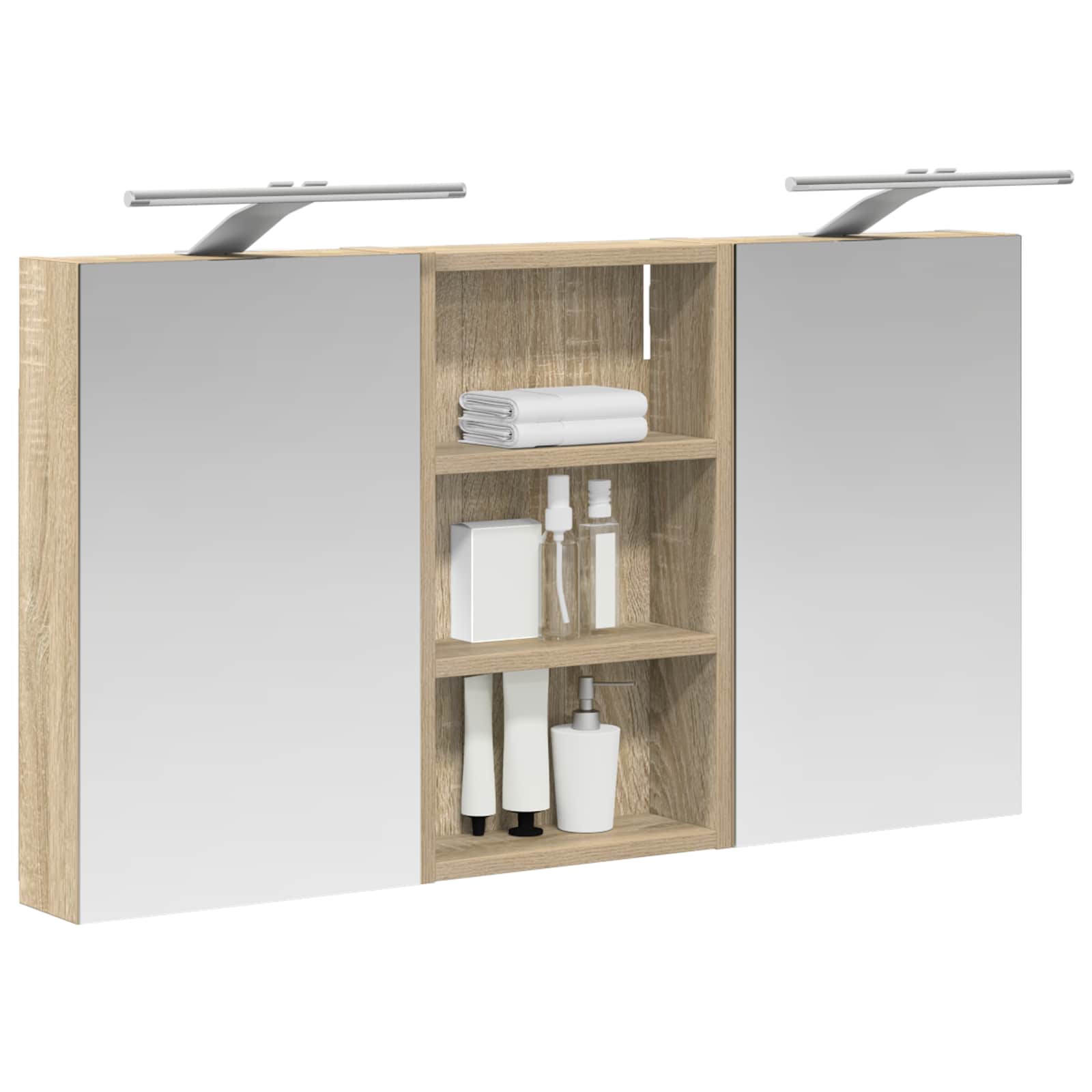 Badezimmerschrank-Set 3 pcs 80 x 10,5 x 50 cm Holzwerkstoff