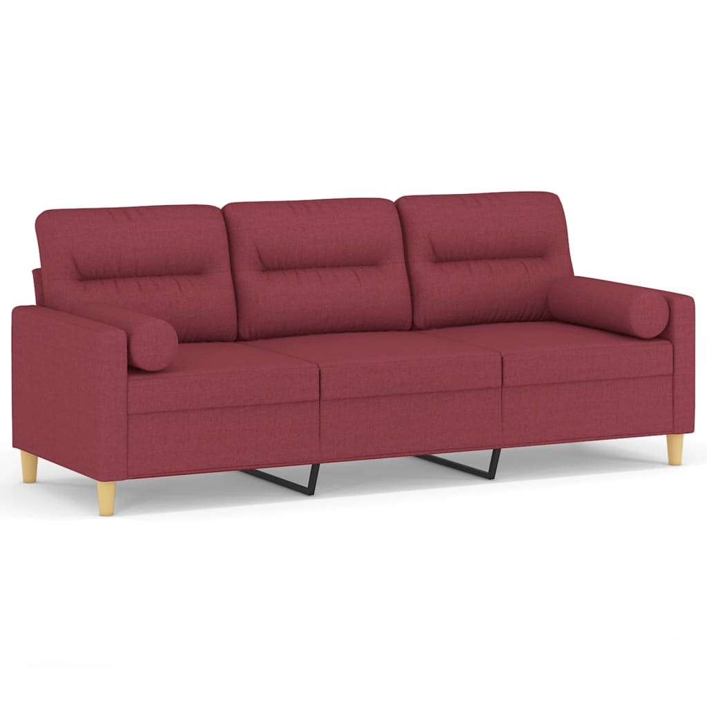 2-Sitzer-Sofa mit Zierkissen Braun 120 cm Stoff