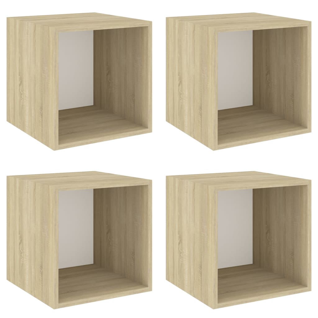 Wandschränke 2 Stk. Weiß 37x37x37 cm Holzwerkstoff