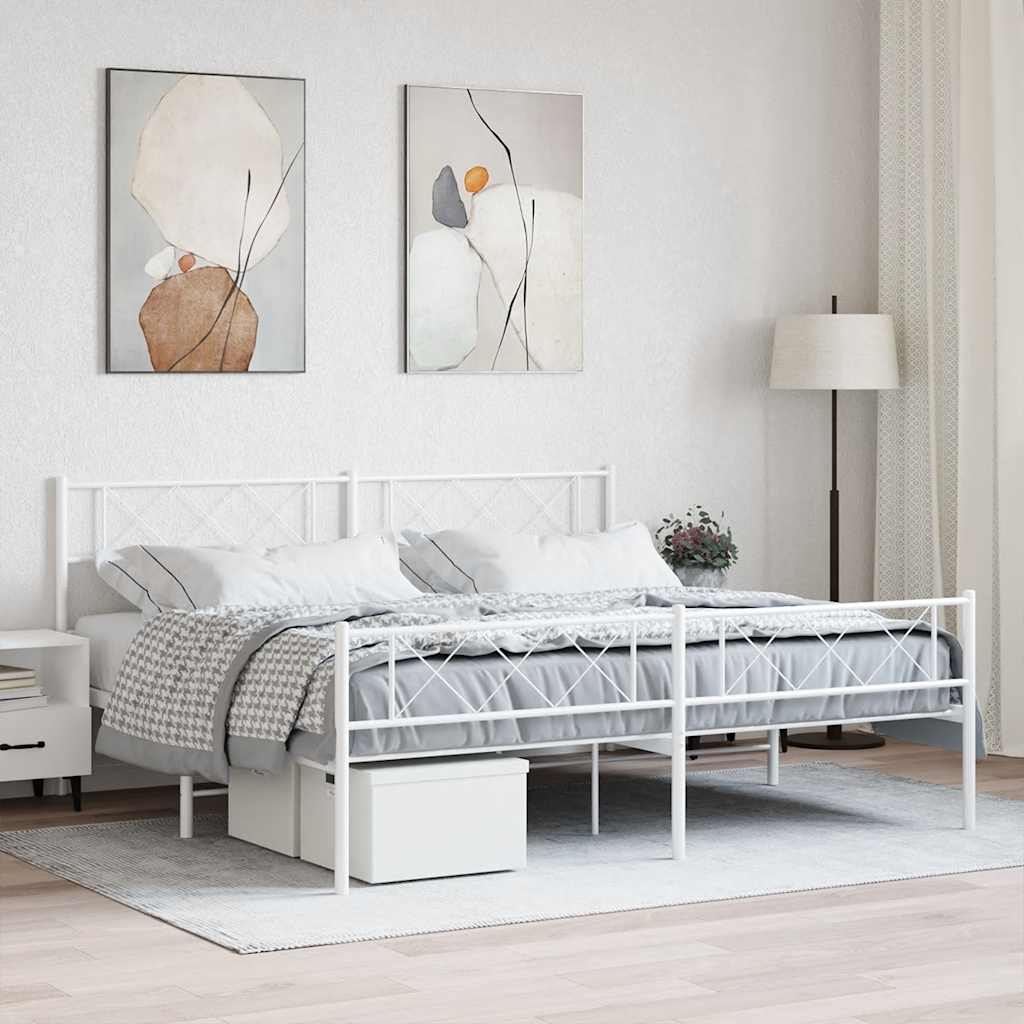 Bettgestell mit Kopfteil Metall Schwarz 100x190 cm