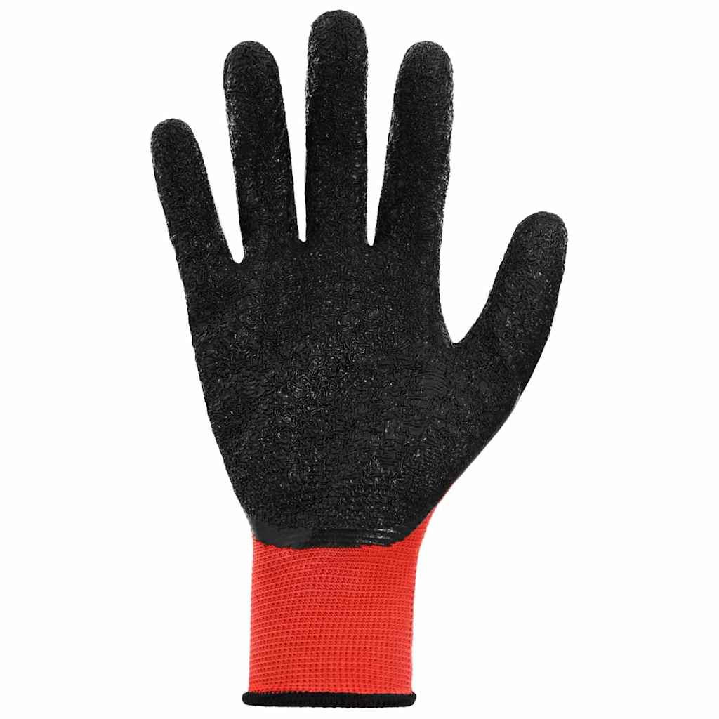Arbeitshandschuhe 12 pcs Rot und Schwarz 7 / S Latexbeschichtung