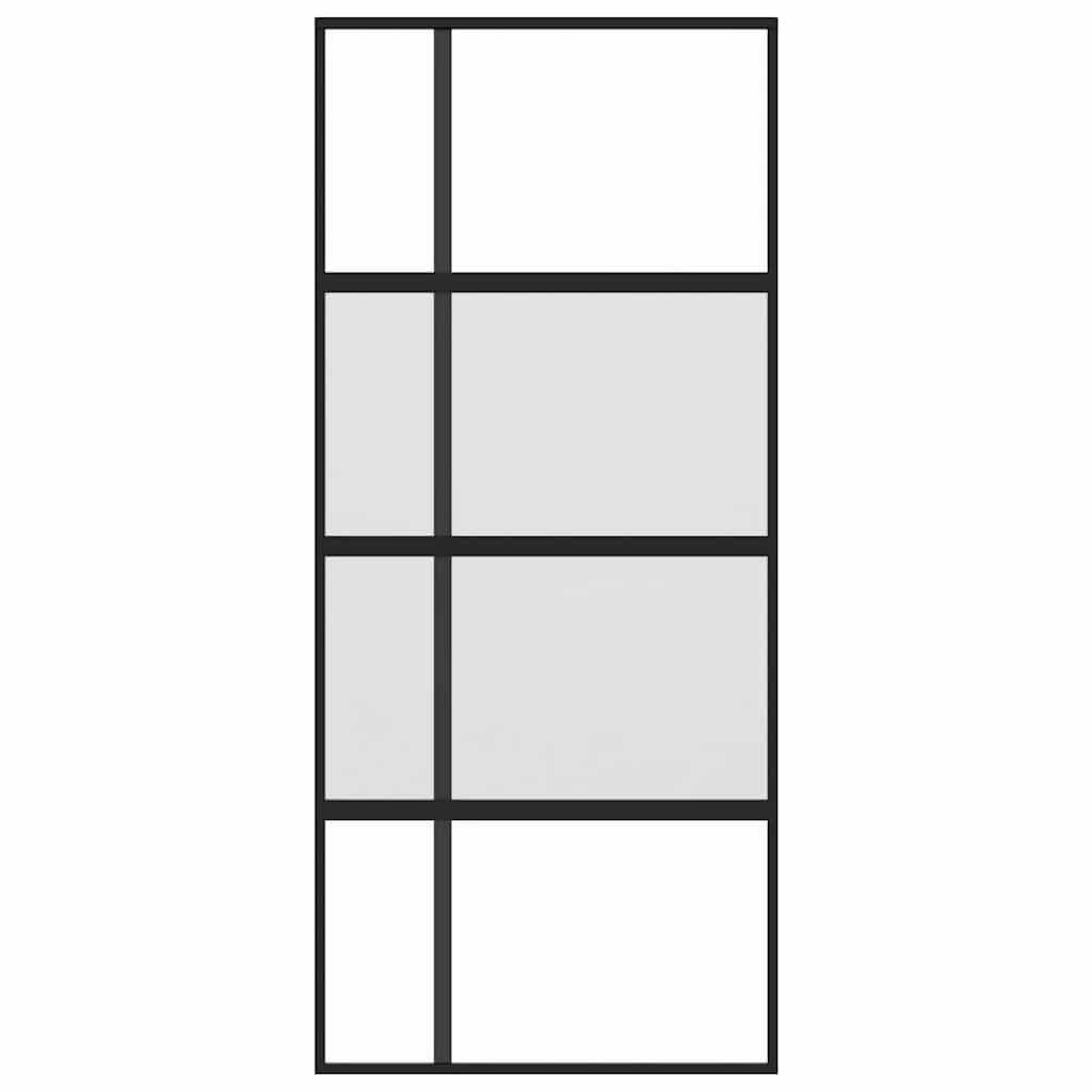Schiebetür ESG-Glas und Aluminium 76x205 cm Schwarz