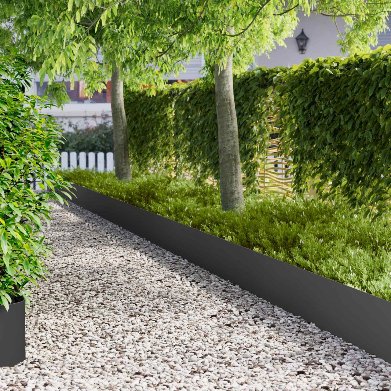 Raseneinfassung 10 pcs 100 x 12 cm Stahl Anthrazit