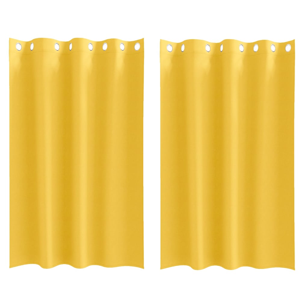 Verdunkelungs-Vorhänge mit Ringen 2 pcs Beige 140 x 140 cm