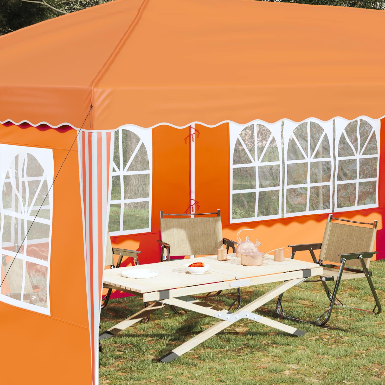 Pop-up Partyzelt 575 x 290 x 245 cm Creme