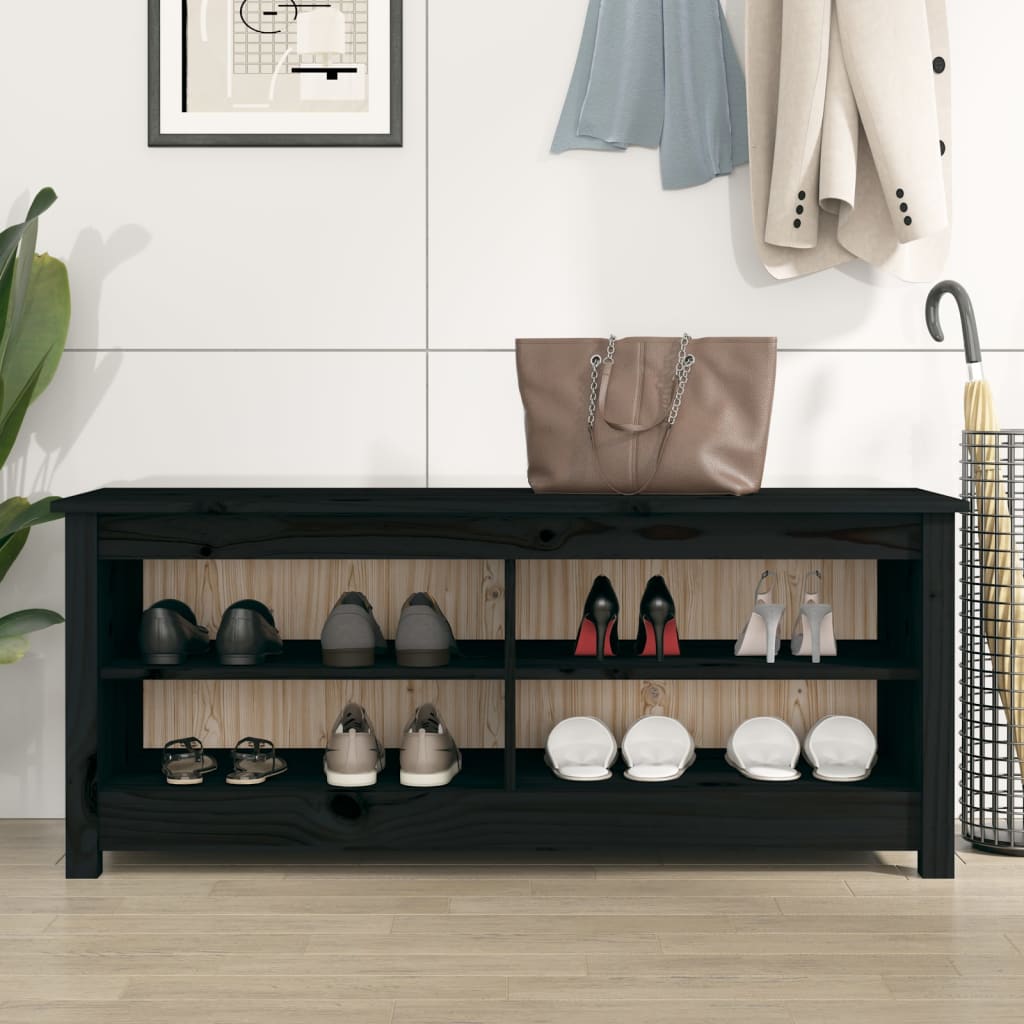 Schuhbank Weiß 70x38x45,5 cm Massivholz Kiefer