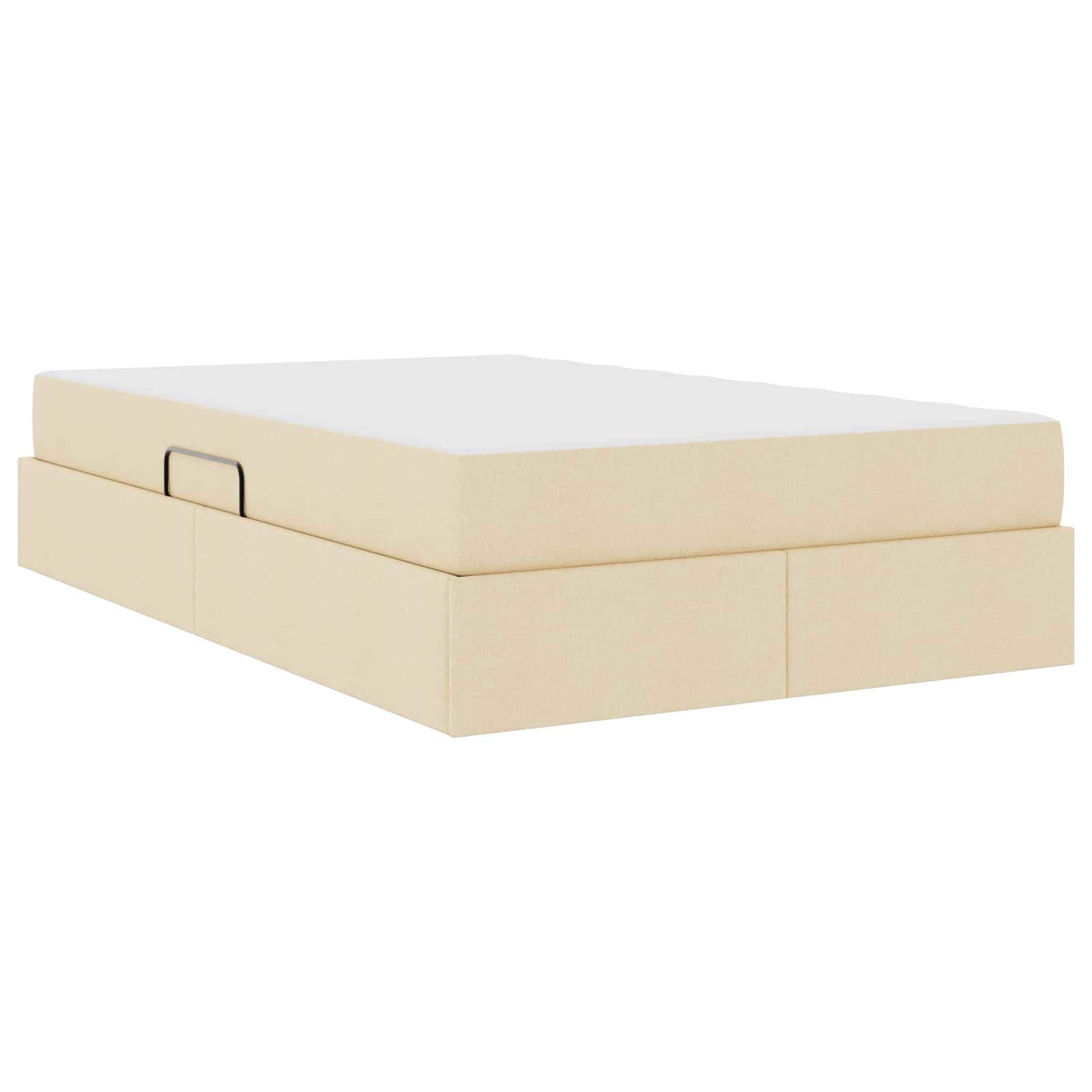 Aufbewahrungsbett mit Matratze Hellgrau 90 x 190 cm Polyester