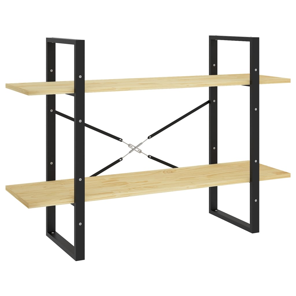 Bücherregal 2 Fächer Weiß 100x30x70 cm Holzwerkstoff