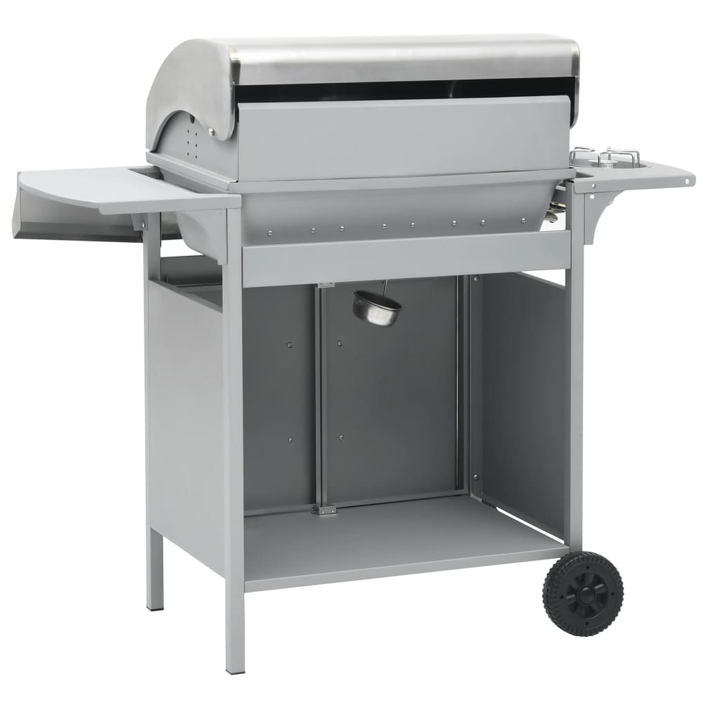 Gasgrill 4+1 Flammen Schwarz Stahl