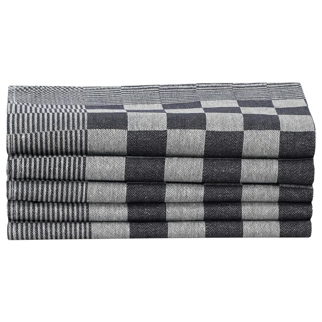 10-tlg. Handtuch-Set Schwarz und Grau Baumwolle