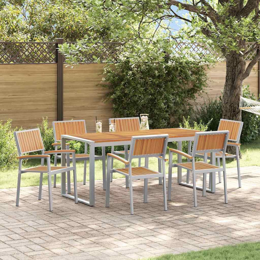 Garten Essgruppe 5 pcs Grau Massivholz Akazie