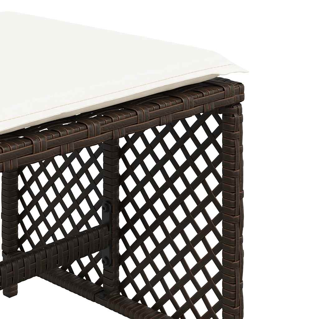 Gartenhocker mit Kissen 4 Stk. Schwarz 41x41x36 cm Poly Rattan