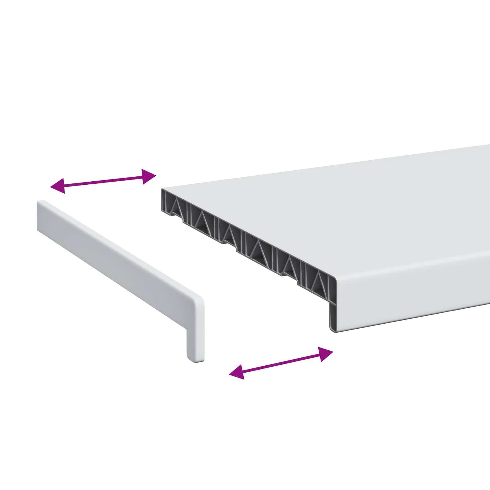 Fensterbank Weiß 60 x 10 x 4,5 cm PVC