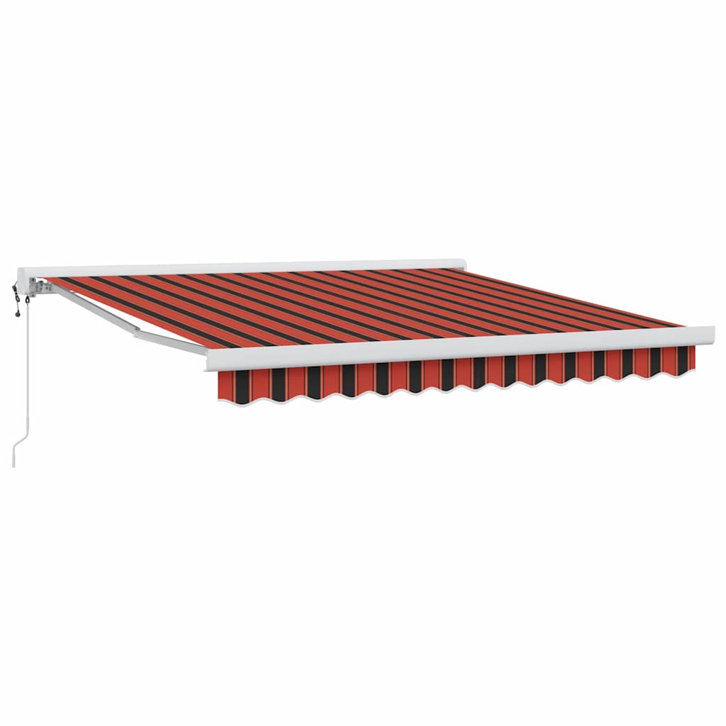 Markise Einziehbar Blau und Weiß 4x3 m Stoff und Aluminium