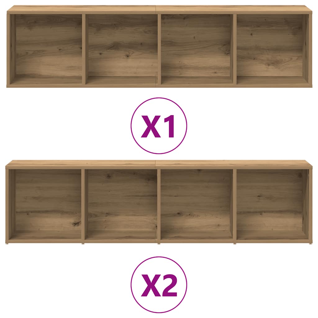 3-tlg. Bücher-/TV-Schrank Set Weiß 180×30×180 cm