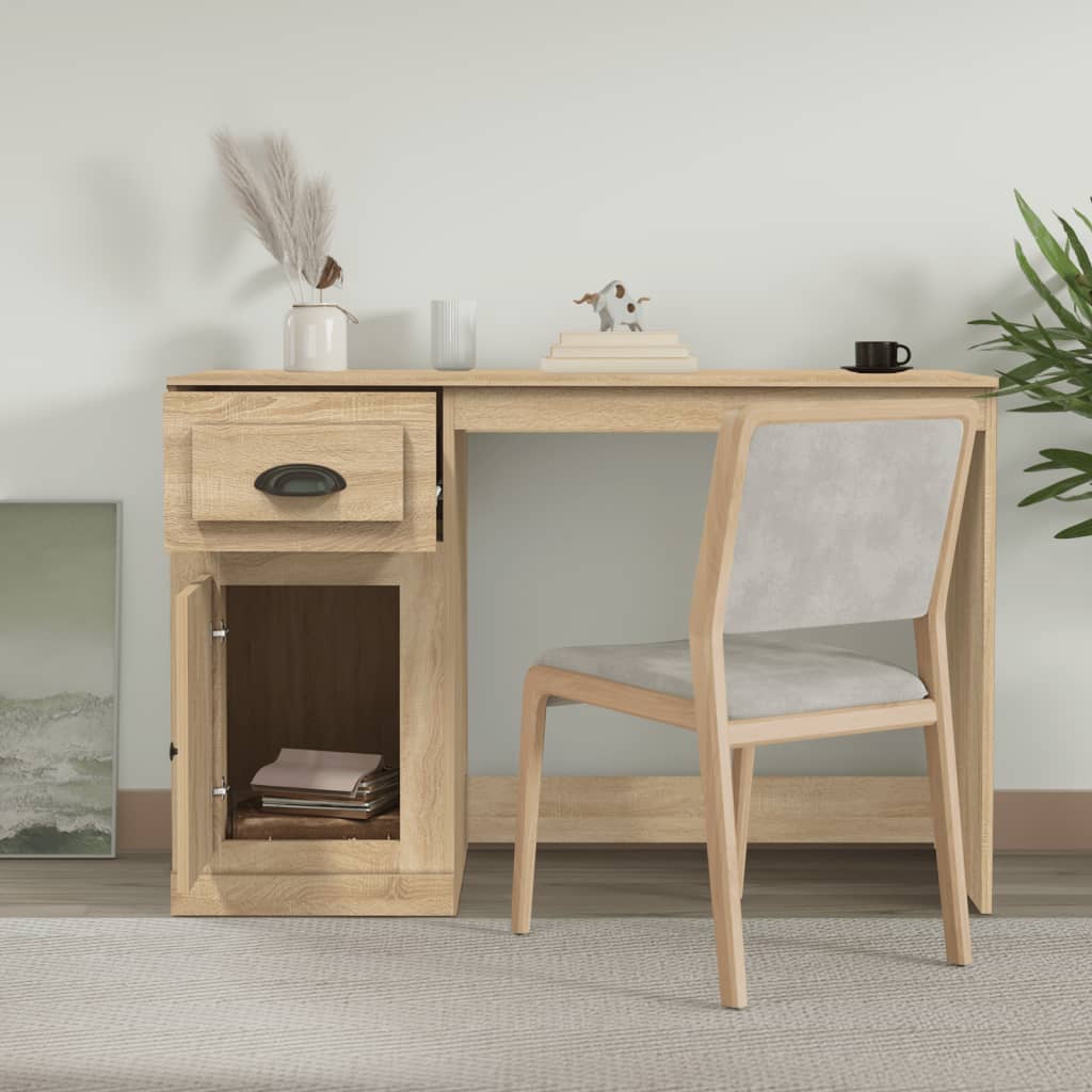Schreibtisch mit Schublade Weiß 115x50x75 cm Holzwerkstoff