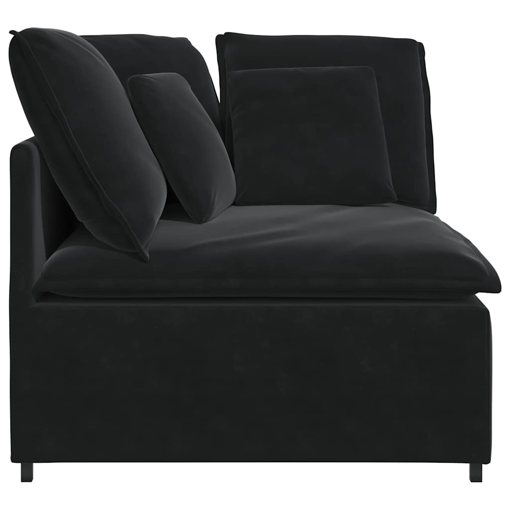 Modulares Sofa Endmodul mit Armlehne Kissen Blau 100 cm