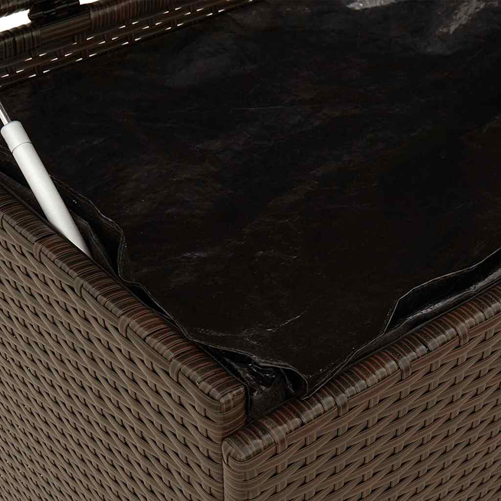 Gartentruhe mit Rollen Schwarz 110x55x73 cm Poly Rattan