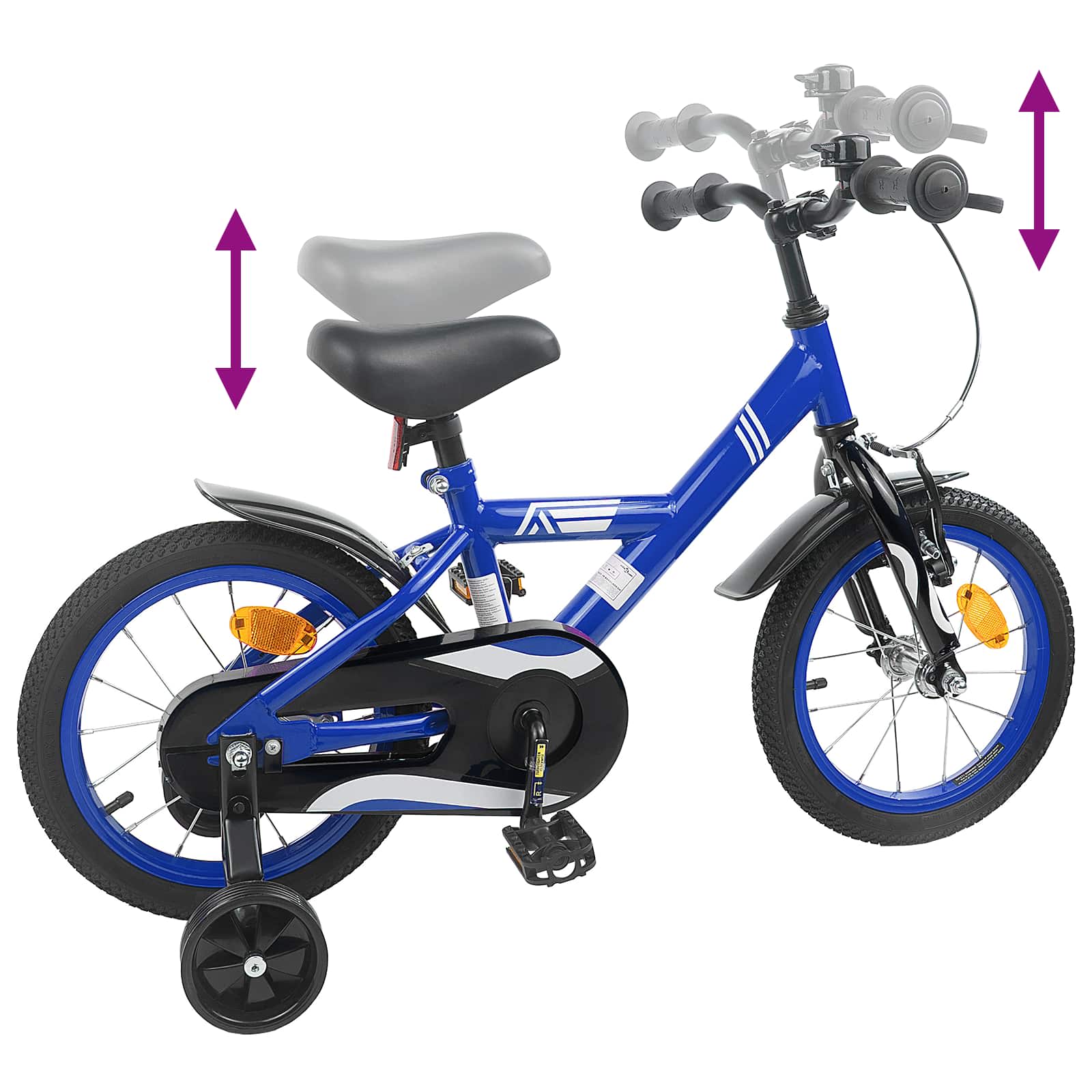 Kinderfahrrad 12 Zoll für 2-4 Jahre alt Gelb