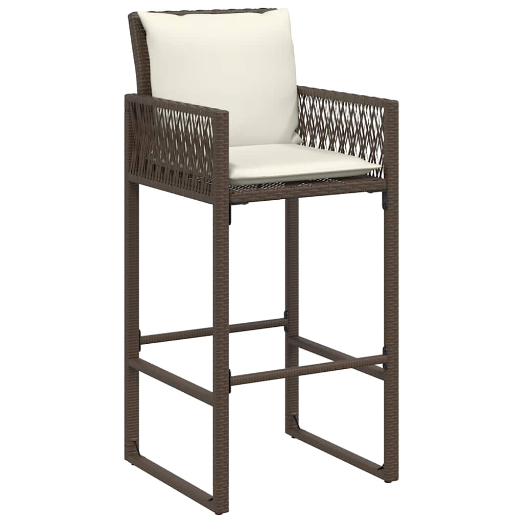 Garten-Barhocker 2 Stk. Schwarz Poly Rattan