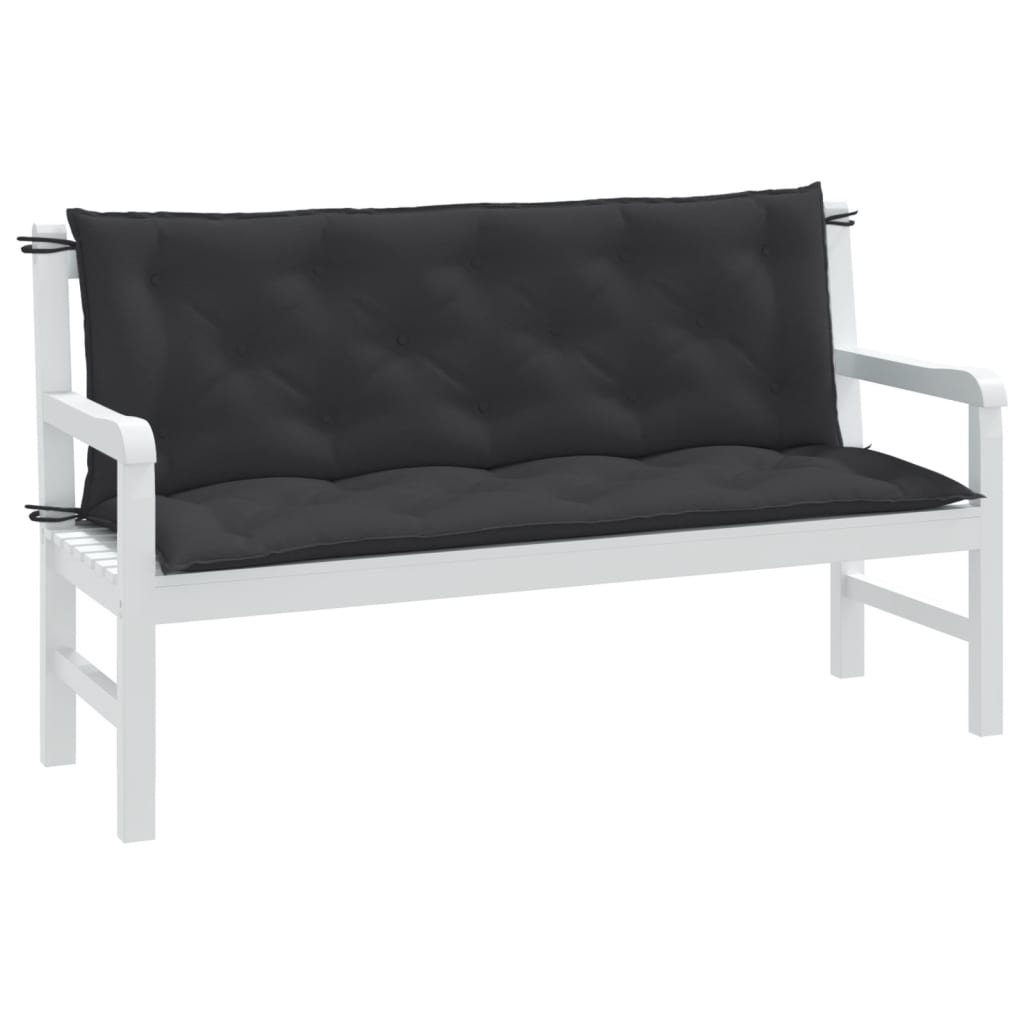 Gartenbank-Auflagen 2 Stk. Melange Anthrazit 100x50x7 cm Stoff