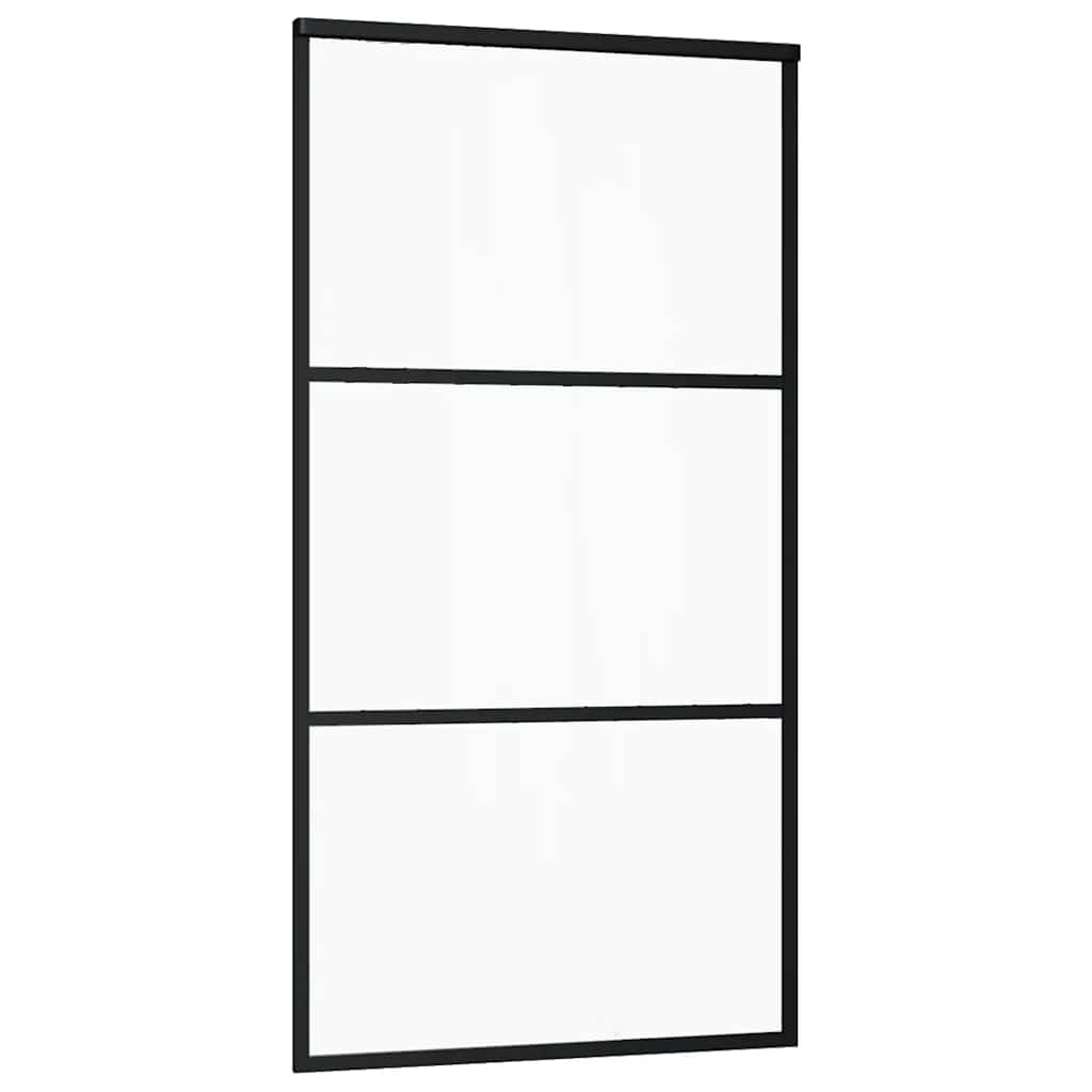 Schiebetür mit Beschlag 76x205 cm ESG-Glas & Aluminium