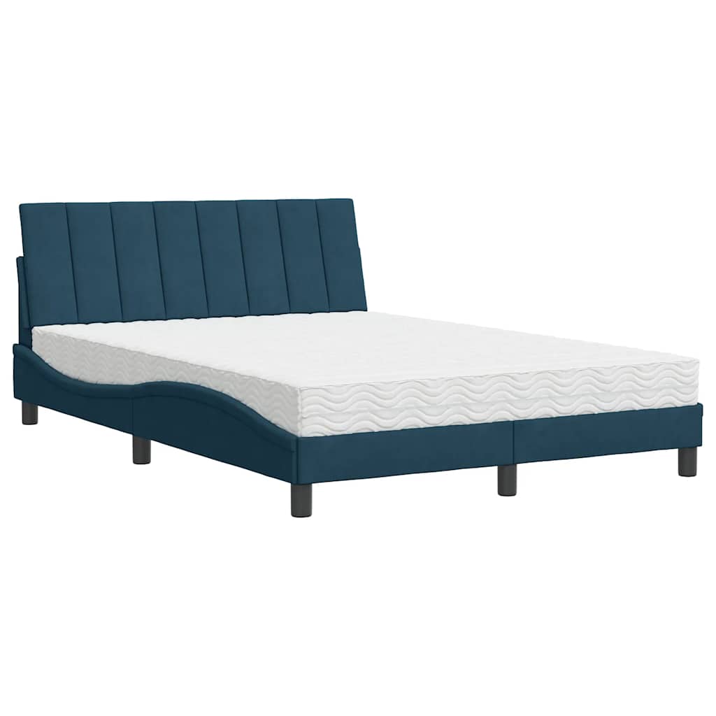 Bett mit Matratze "Hanko" Hellgrau 80x200 cm Samt