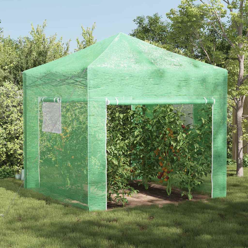 Gewächshaus mit Pop-up-Rahmen Grün 200 x 200 x 300 cm Eisen
