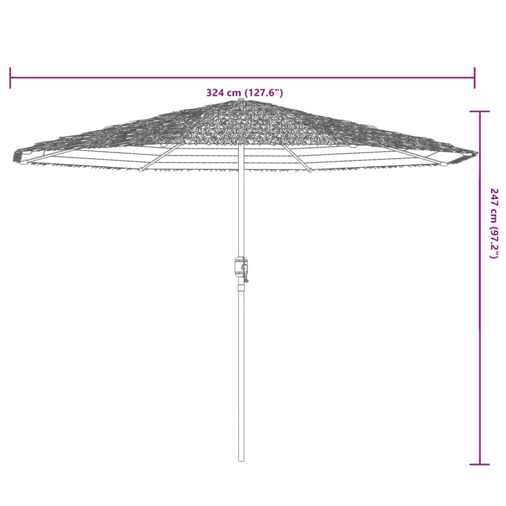 Sonnenschirm mit LED und Stahlmast Braun 248x248x248 cm