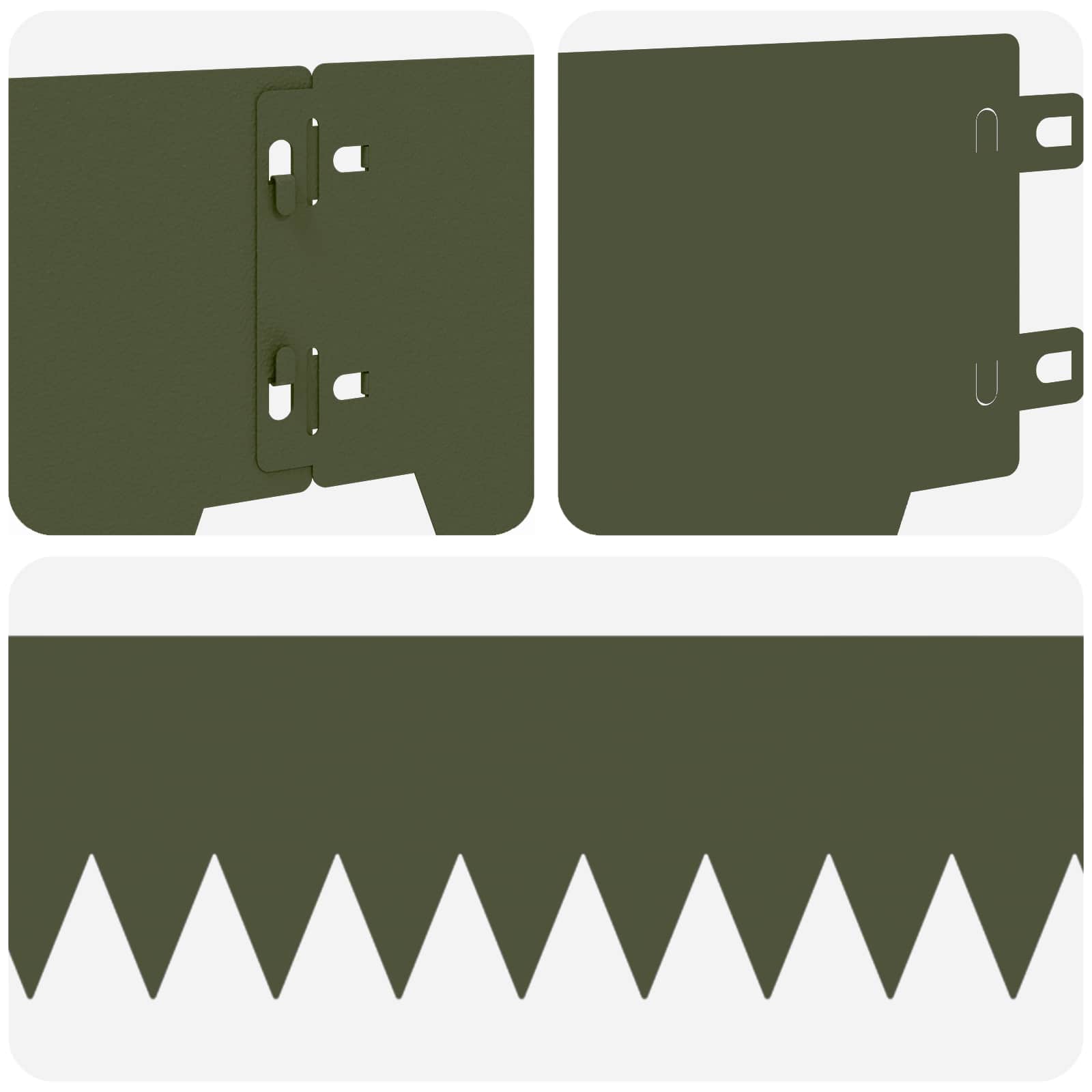 Raseneinfassung 10 pcs Länge Höhe 103 x 15 cm Stahl Schwarz