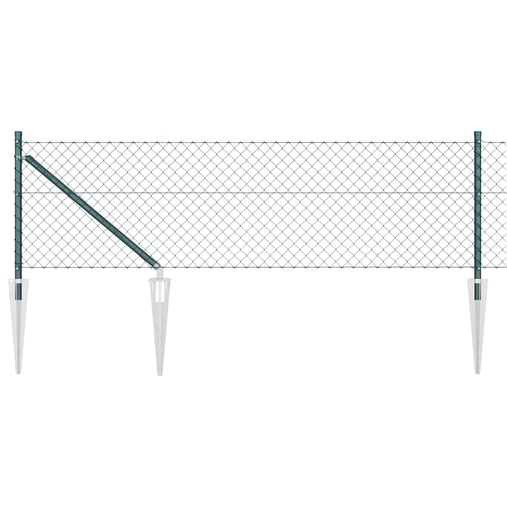 Outdoor Kettenglied-Zaun Erdfixierung 10 x 0,4 m Grün Netz