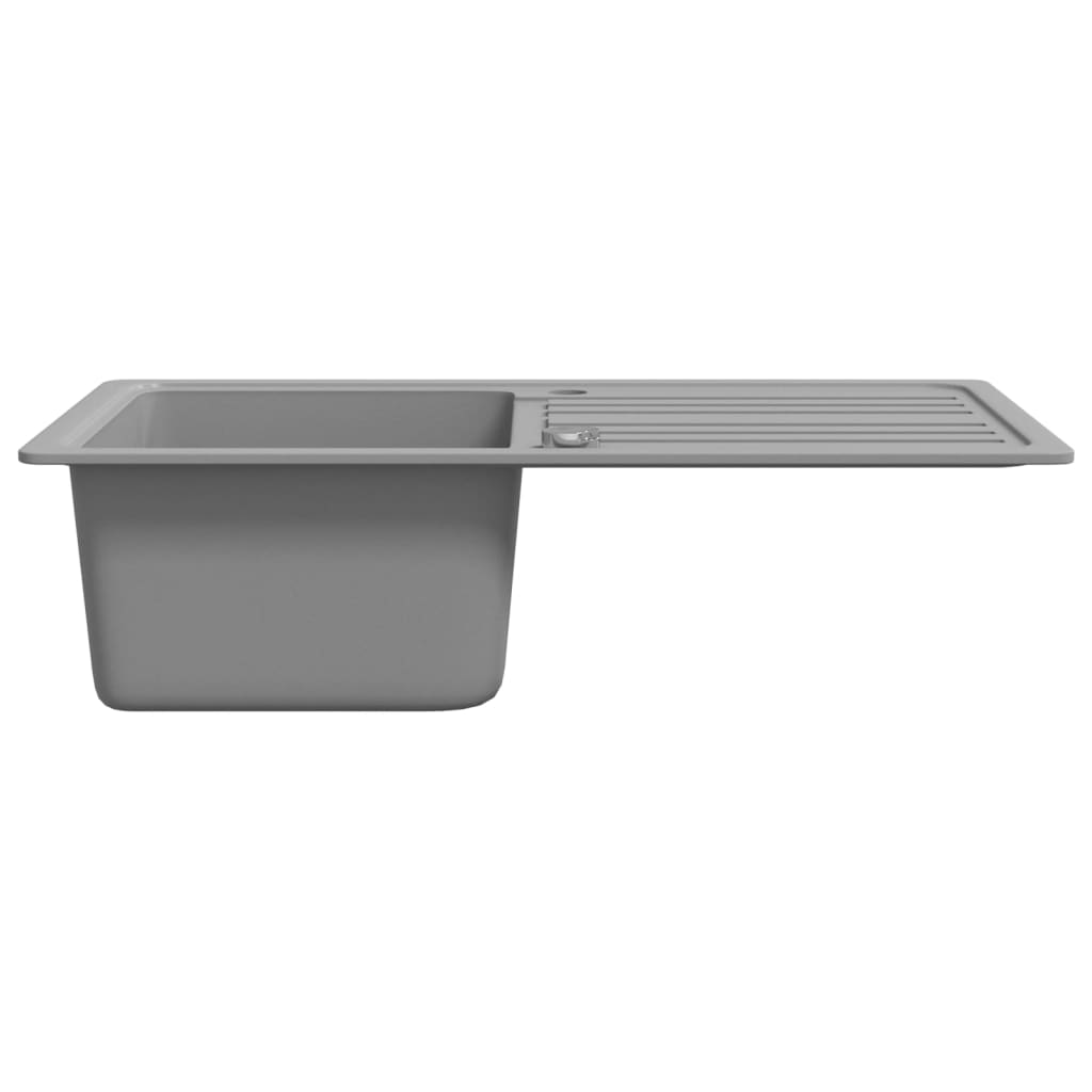 Granitspüle mit Abtropffläche Reversibel Schwarz