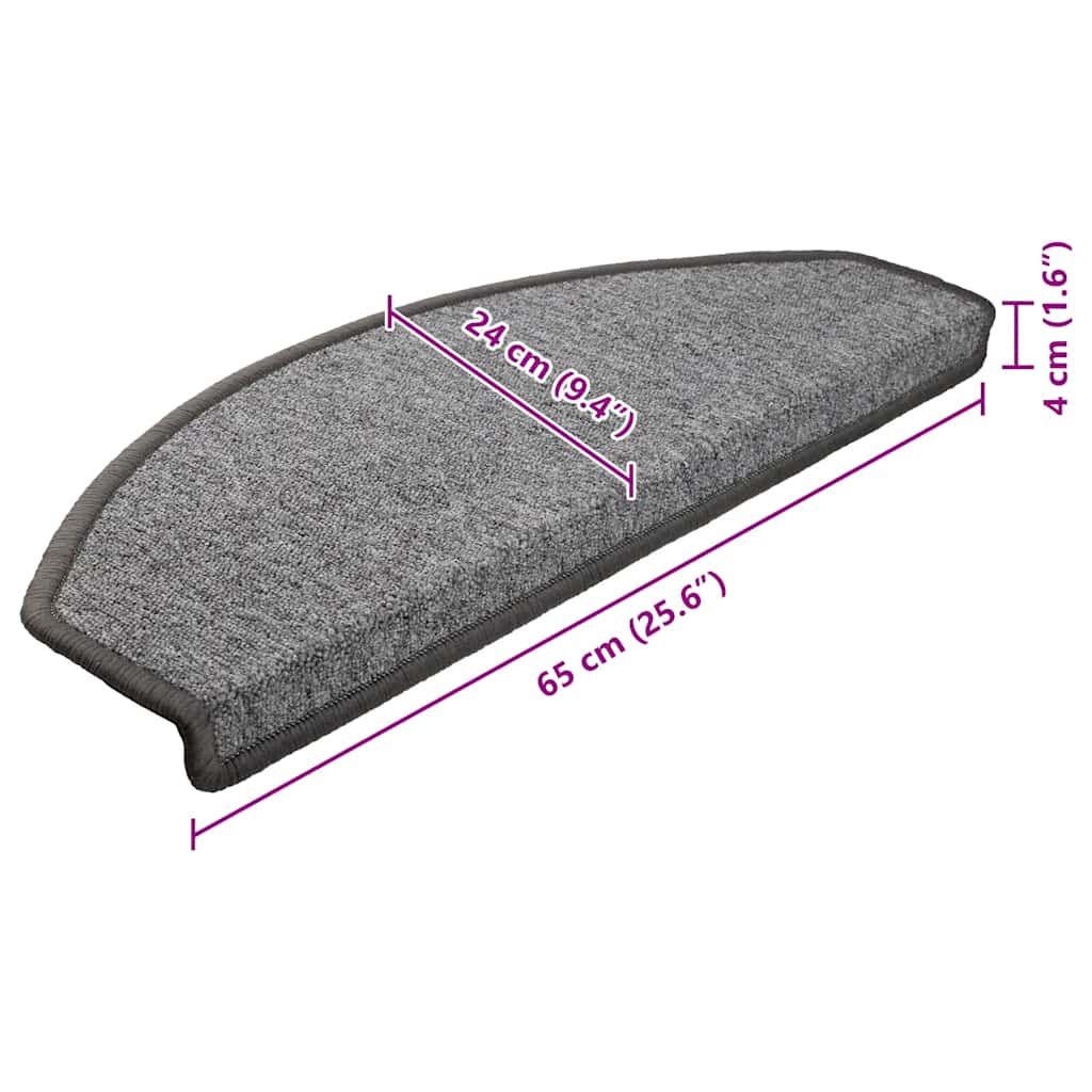 Stufenmatten 15 Stk. 56x17x3 cm Anthrazit Halbrund