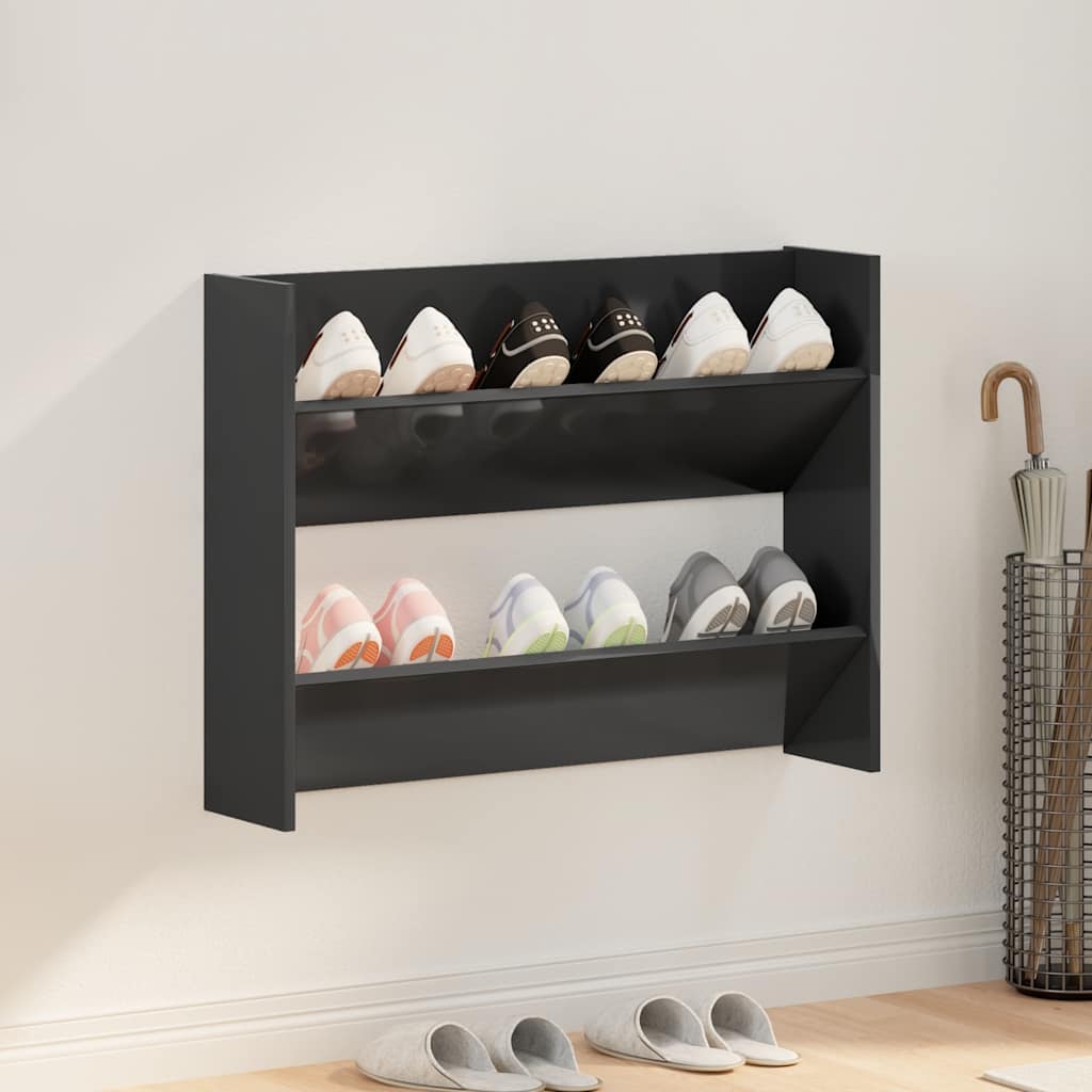Wand-Schuhschränke 4 Stk. Weiß 60x18x60 cm Holzwerkstoff