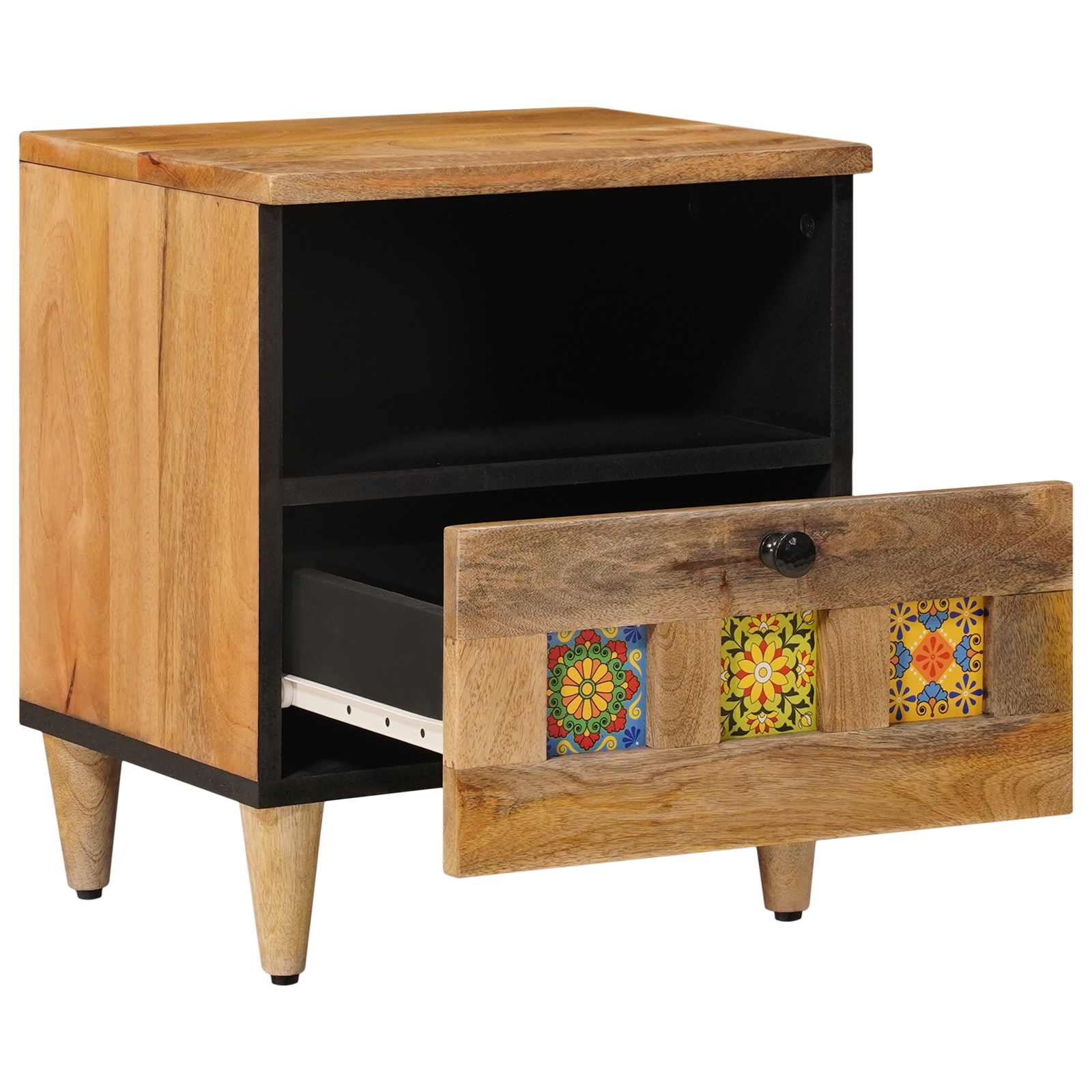 Nachttisch Braun 40 x 33 x 46 cm Massivholz Mango