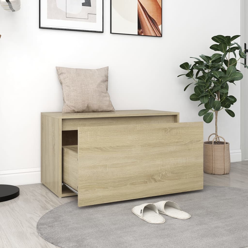 Flurbank 80x40x45 cm Weiß Holzwerkstoff