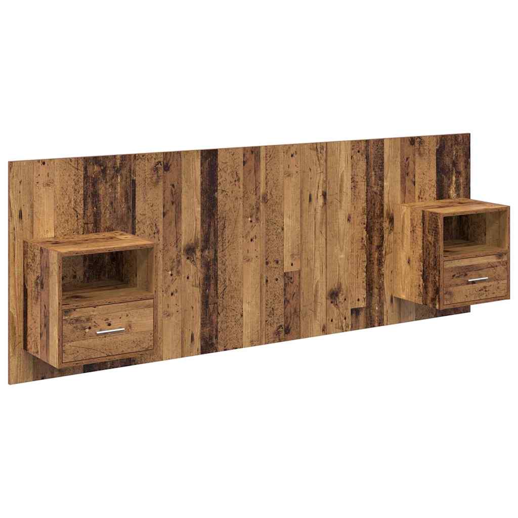 Kopfteil mit Nachttischen Weiß Holzwerkstoff