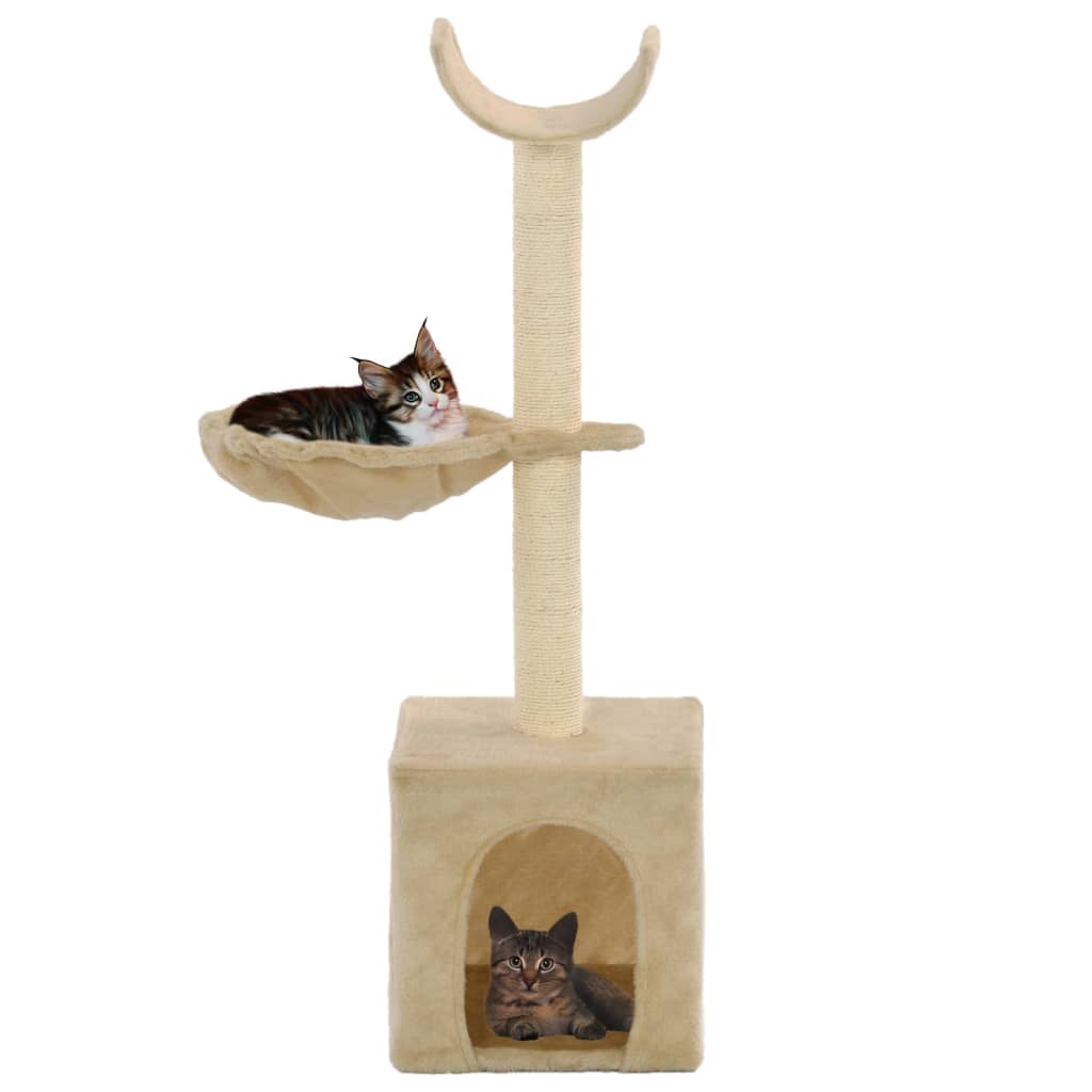Katzen-Kratzbaum mit Sisal-Kratzsäulen 105 cm Grau