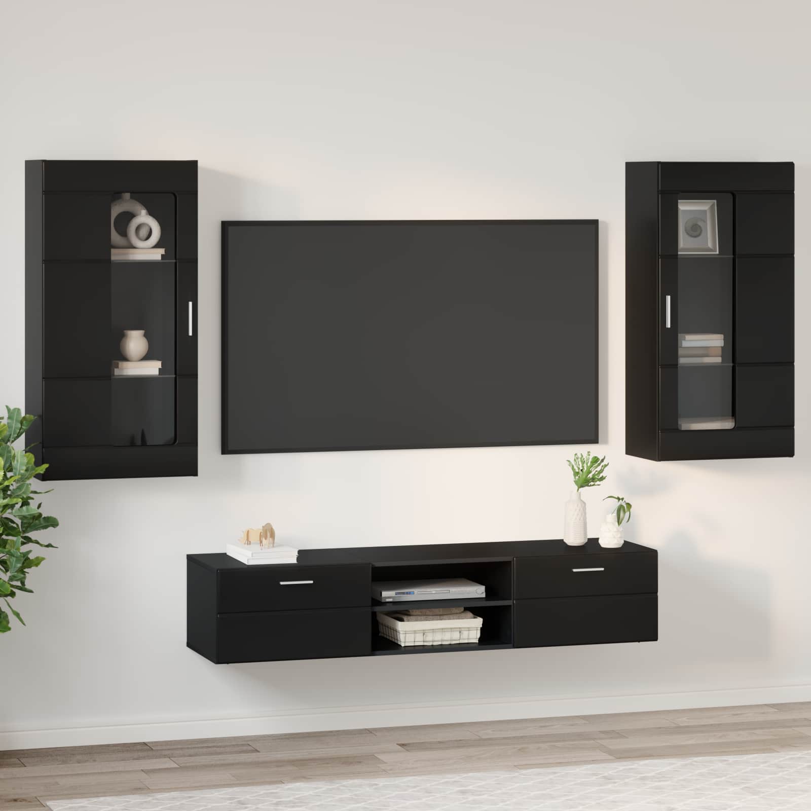 Highboard mit Regal FLORIN Weiß 60 x 35 x 182 cm Holzwerkstoff