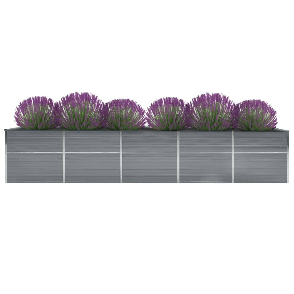 Hochbeet 160 x 80 x 77 cm Verzinkter Stahl Grau