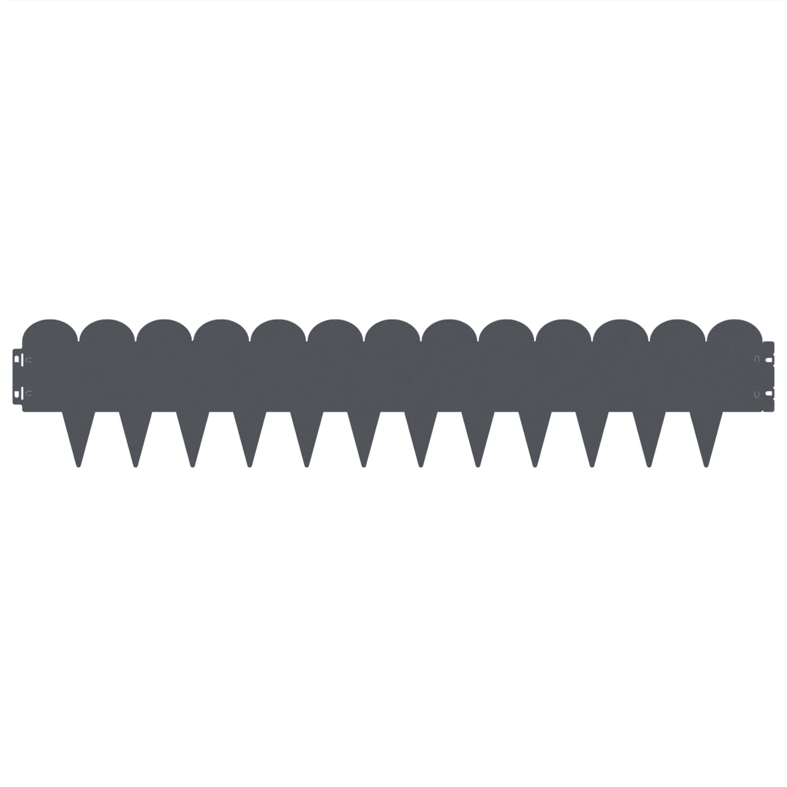 Raseneinfassung 10 pcs 103 x 15 cm Stahl Schwarz