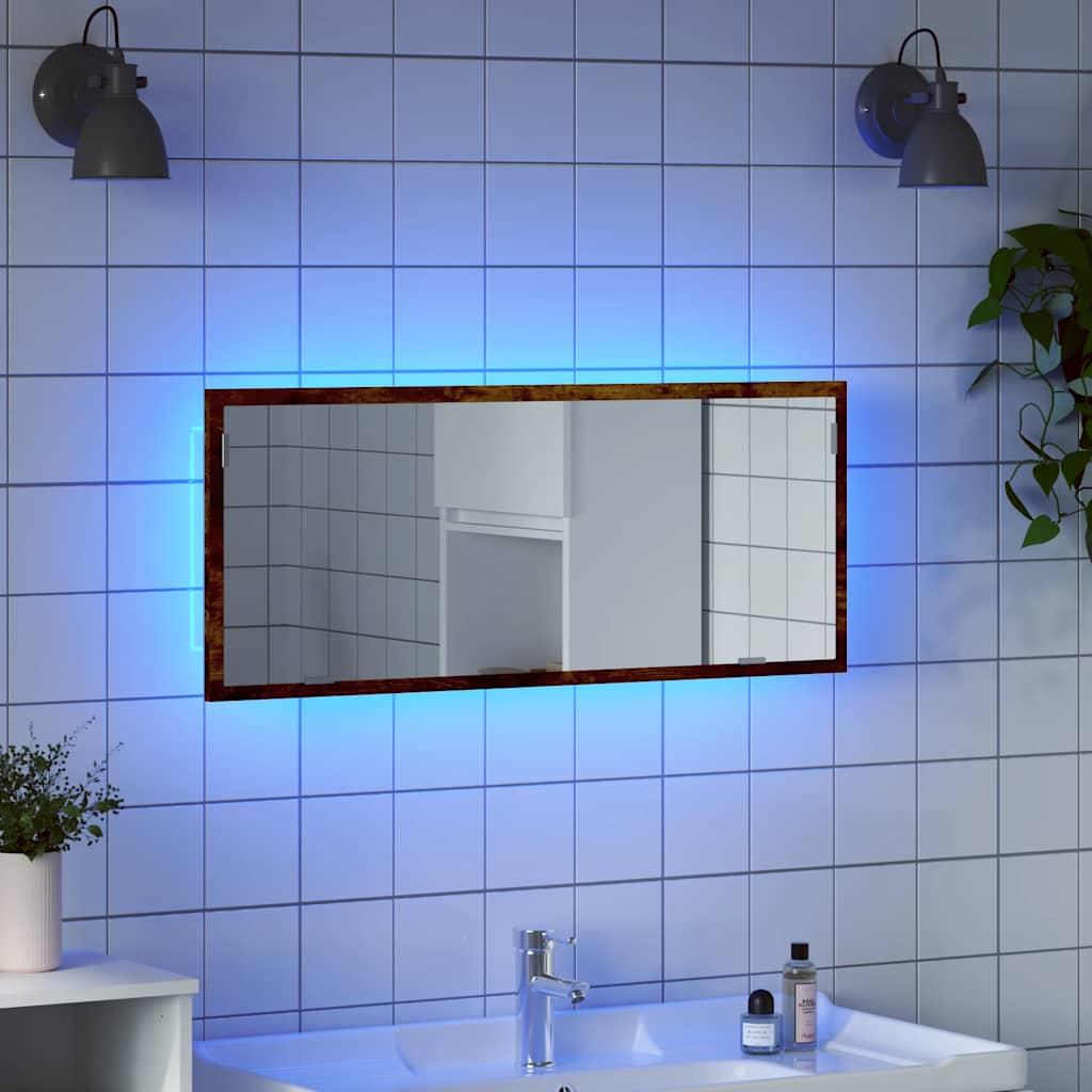 LED-Badspiegel Weiß 100x8,5x37 cm Acryl