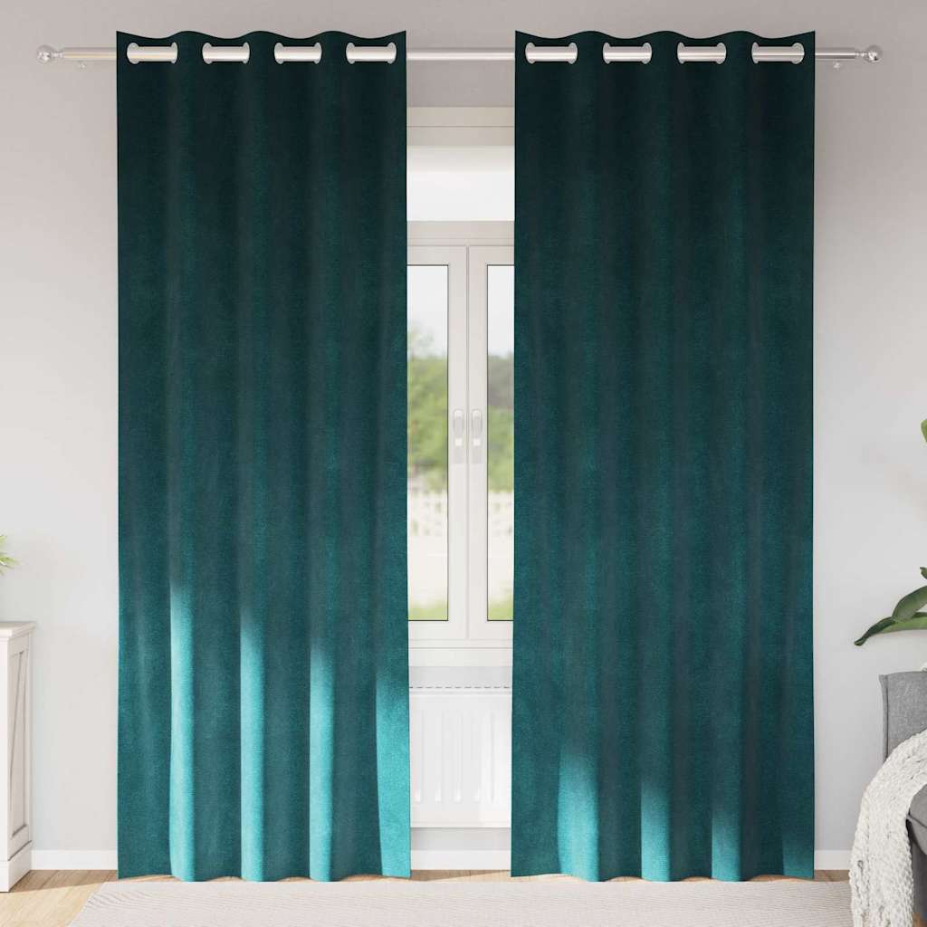 Verdunkelungsvorhänge 2 pcs Schwarz 140 x 140 cm Samt